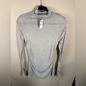 Express Heather Gray Knit Tunic Sweater